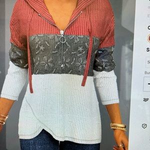 Long Sleeve Womens Quarter Zip Hoodie